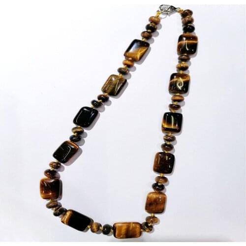 1 Strand 18x13x6mm Wholesale Natural Brown Tiger Eye Gem Oblong Pendant Necklace Jewelry Ornaments 16.5inch S368