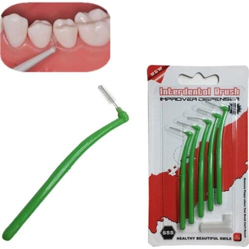 5 Pcs/ Pack L Forms Adults Interdental Brush 0.5MM Oral Hygiene Dental Cleaner Care Brushes B88