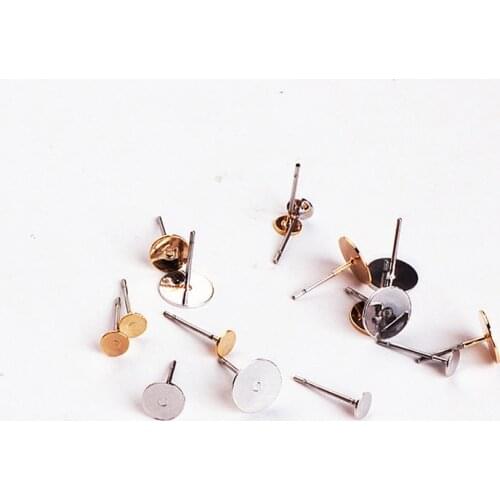 50pcs Earrings For Women Steel Needle Flat Earrings Material Hypoallergenic Diy Handmade Jewelry Making Accessories Wholesale