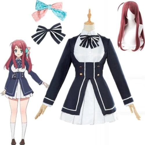 Anime Cosplay Zombieland Saga Cosplay Costumes Sakura Minamoto Women Lolita Dress Wig Uniform Halloween Costumes Wig