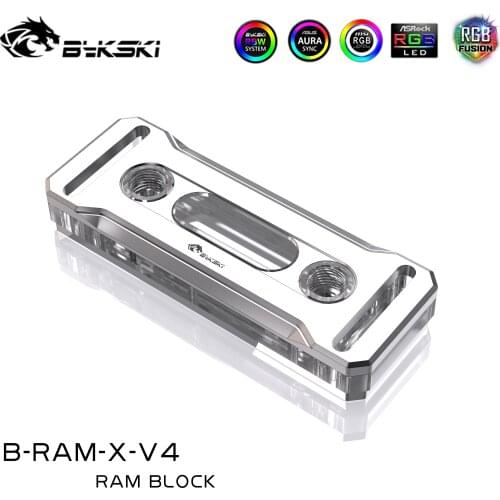 Bykski RAM Water Cooling Block Support Dual Channel Memory Cooler RAM Heatsinks RGB Radiator Copper, B-RAM-X-V4