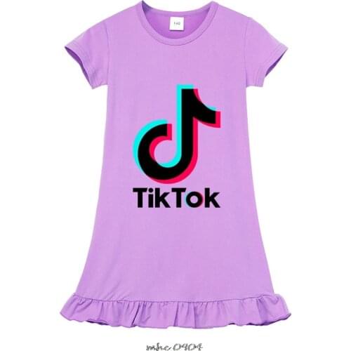 Kids Dresses Night Gown Pajamas Dress Tik Tok Princess Dress Fashion Summer Soft Girls Dress Nightgown Sleepwear Pyjamas Clothes