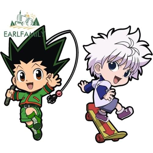 EARLFAMILY 13cm x 10.2cm for Hunter X Hunter Funny Car Stickers Personality Scratch-Proof Decal Waterproof Sunscreen Decoration