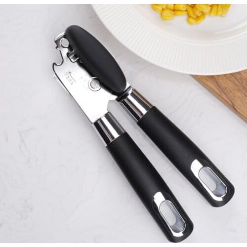 Effective Can Opener Multi-use Stainless Steel Rotating Handle Ergonomic Wide Application Tin Opener for Kitchen Bottle Opener