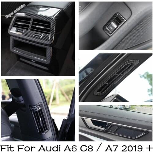 Rear Trunk Door Control Button / Transmission / Door Handle Bowl / AC Cover Trim For Audi A6 C8 / A7 2019 - 2021 ABS Accessories