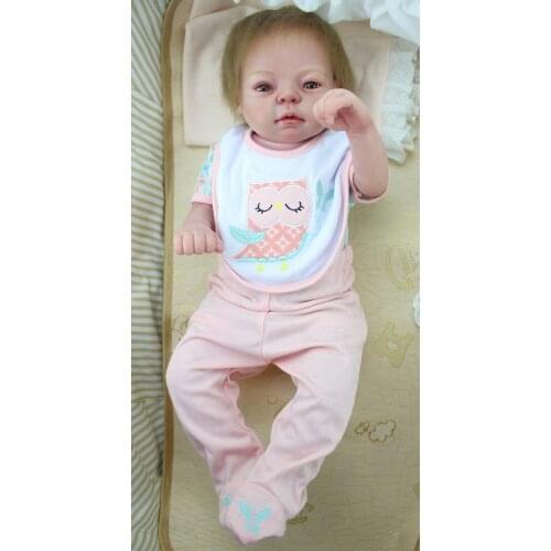 55cm 22 Inch Full Body Silicone Bebe Doll Realistic Silicona Vinyl Boneca Reborn Baby Boy Dolls Newborn Doll Children Girls Toys