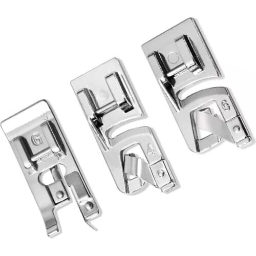 LMDZ 3 Pcs Hemming Foot Kit Set Rolled Hem Presser Foot Sewing Machine Foot, Compatible with Singer, Brother, Janome