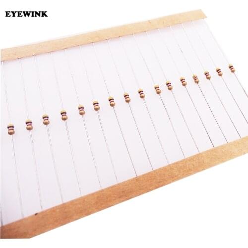 100Pcs/lot 1k 10k 100k 2k 3k 5.1k 220 Ohm 1/8w Metal Film Resistor Watt 5