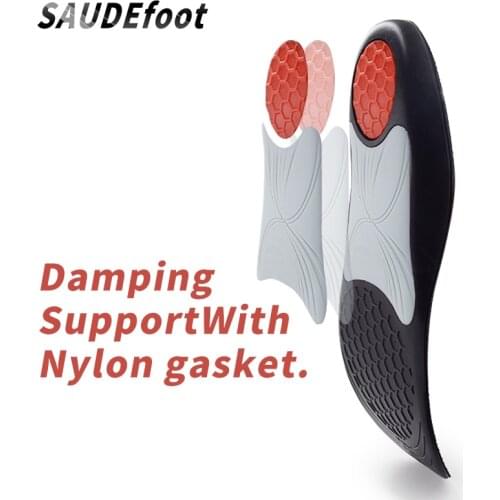Soft PU shoes Mens Insoles Black Polyster with Nylon Gasket Multi-function Shock Absorption Insoles
