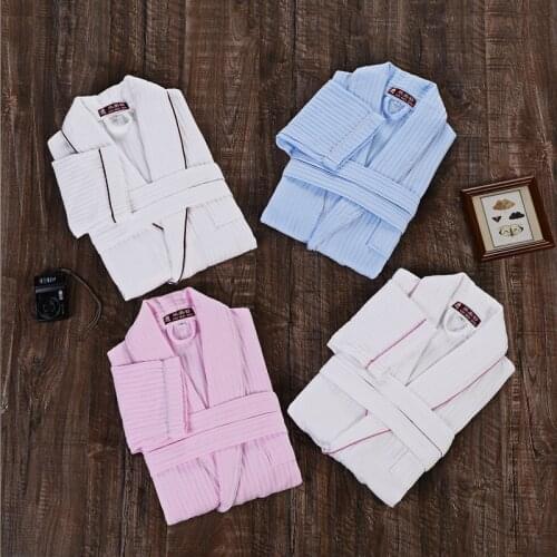 Mens Robe Cotton Bathrobe Waffle Fleece Homewear Male Long Sleeved Pajamas Mens Warm Homewear kimono robe bridesmaid Christmas