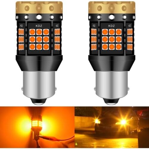 New 2pcs Canbus P21W BA15S 7506 LED Bulbs For Cars Turn Signal Lights Amber Orange P21W Led Light No Error No Fail Hyper Flash