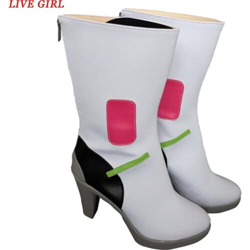 2019 New Game OW DVA D.VA Cosplay Custume Boots Flat Heel Custom Shoes Halloween Costume free shipping