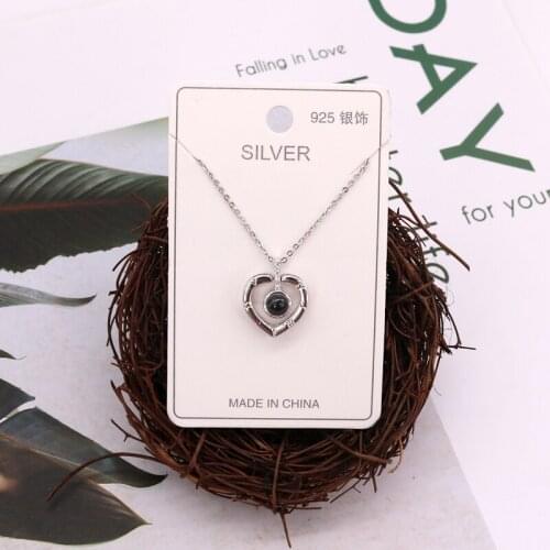 New Arrival 5x8cm Necklace Display Paper Cards Printed SILVER 925 Made In China 100pcs/lot Fashion Jewelry Packing Labels Cards