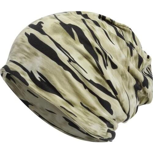 2021 Cotton Autumn winter Skullies cap beanie hat camouflage print turban Hat scarf dual use for Men and Women 44