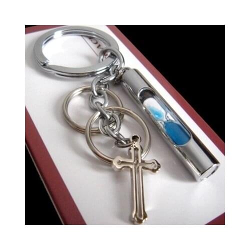 Hourglass keychain key ring high quality cross key chain llaveros mujer innovative chaveiro portachiavi bag charm christmas gift