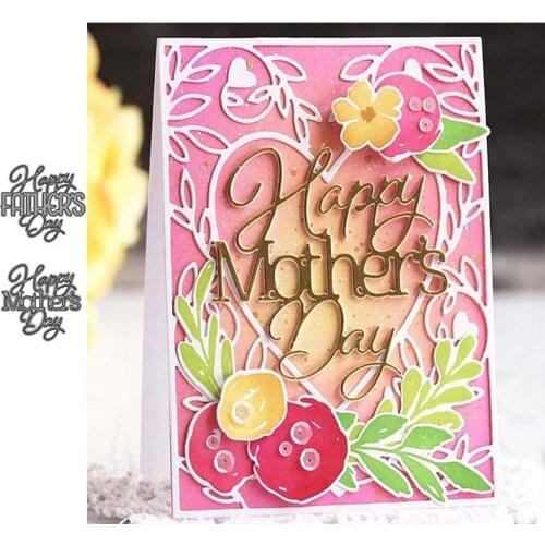 Happy MOTHERS FATHERS Day Letters Metal Cutting Dies for Scrapbooking Stencil DIY Knife Mould Blade Punch Model Craft Template