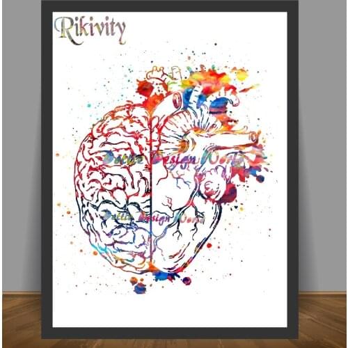 Rikivity Human Anatomy Poster Prints Canvas Painting Medical Heart Brain Balance Wall Art Pictures Doctor Clinic Home Decoration