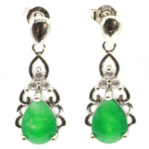 35x20mm Big Round Gemstone 20x20mm Fire Rainbow Mystic Topaz Gift For Ladies Party Wedding Silver Earrings