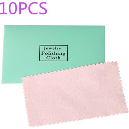 10Pcs Polishing Jewelry Cloth Polish Tool Jewelry Clean Anti-tarnish Jewelry Cleaning Cloth Random Color 10*6.3cm