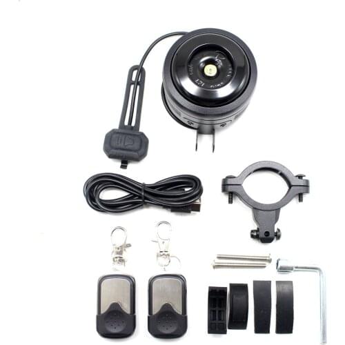 125db Motorcycle Scooter Trumpet Horn USB Charge Bicycle Electric Bell Cycle Optional Anti-theft alarm Siren & Remote Control