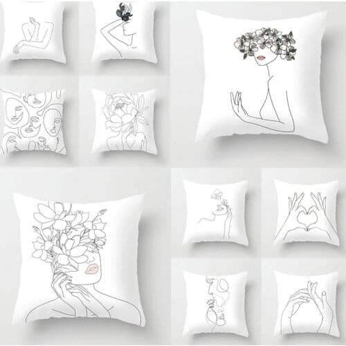 Modern Black White Geometric Pillowcase 45*45cm Sofa Throw Pillows Covers Waist Cushion Cover Square Home Supplies Pillowslip