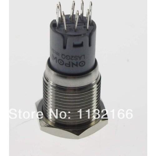 LED Color Red 16mm OD LED Ring Illuminated Momentary Push Button Switch 2NO 2NC Pin Terminal Waterproof