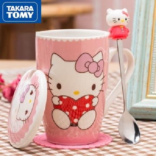 TAKARA TOMY Hello Kitty Cartoon Cute Creative Large Capacity Water Cup Ceramic Mug