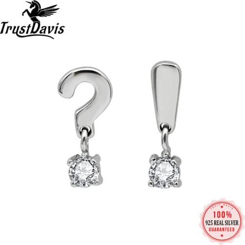 ElfoPlataSi Authentic 925 Sterling Silver Creative Minimalist Asymmetric Stud Earring For Women Silver 925 Earring Jewelry DA643