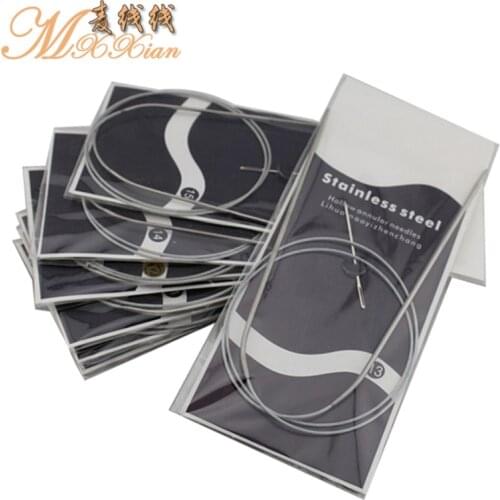 Extended ring needle 100/120cm wire rope ring needle stainless steel sweater needle pin 6 7 8 9 10 11 12 131415 16 knitting tool