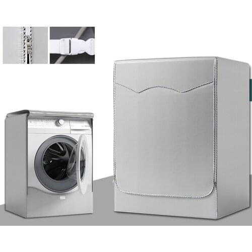 Waterproof Washing Machine Cover Home Polyester Roller Laundry Silver Coating Dustproof Case Cover S/M/L
