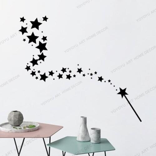 Magic Wand with Stars Wall Decal Sticker Removable stars wall stickers for kids gift stickers rooms Wall Graphic yw-38