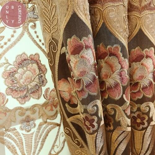 Openwork Embroidery Gauze Curtains Modern European Style Living Room Bedroom Curtains