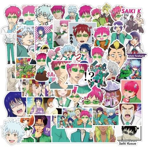 10/30/50PCS The Disastrous Life of Saiki K. Saiki Kusuo Anime Stickers Luggage Guitar Fridge Laptop Cool Cartoon Sticker Decals