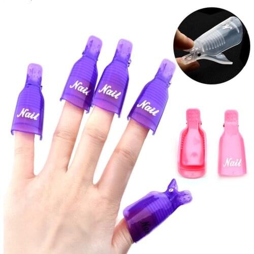 10PCS Nail Nail Remover Clip Plastic UV Gel Polish Second Generation Nail Remover Set Nail Polish Remover Finger Cot Nail Tool