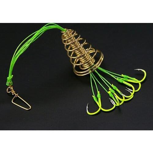 2pcs/box Explosion-proof Fishing Hook Spring Bait Fluorescent Anti-suspension End Throwing Fish Hook Pescado