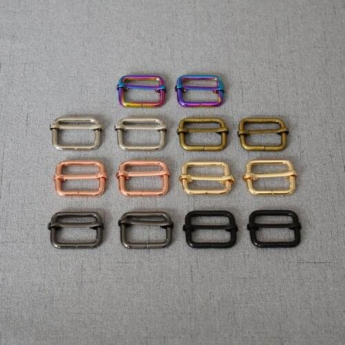 50 pcs/pack Silver Metal Slides Roller for 25mm handbag backpack bag dog collar DIY accessories Buckles Strap Slider Adjuster