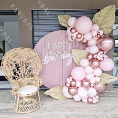 85pcs Pink Balloon Garland Arch Kit Chrome Rose Gold Balloons Wedding Party Decoration DIY Birthday Baby Shower Globos Supplies