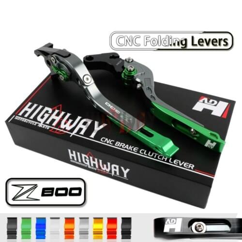 CNC Aluminum Brake Handle Bar Lever Extendable Folding Adjustable Brake Clutch Levers For KAWASAKI Z800 E version 2013-2016