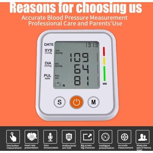 VILECO Health Arm Automatic Blood Pressure Monitor BP Sphygmomanometer Pressure Meter Tonometer for Measuring Arterial Pressure
