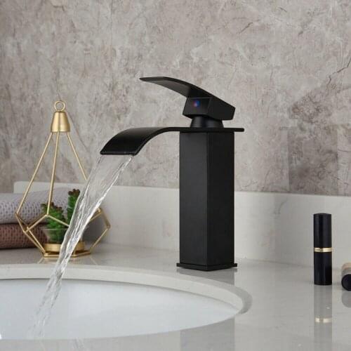 Bathroom Faucets Bronze Bathroom Basin Sink Boat Mixer Waterfall Faucet