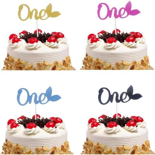 Paper Cake Topper Decoration Flags Butterfly ONE Kids 1st Birthday Cupcake Topper Wedding Baby Shower Party Baking DIY Decor