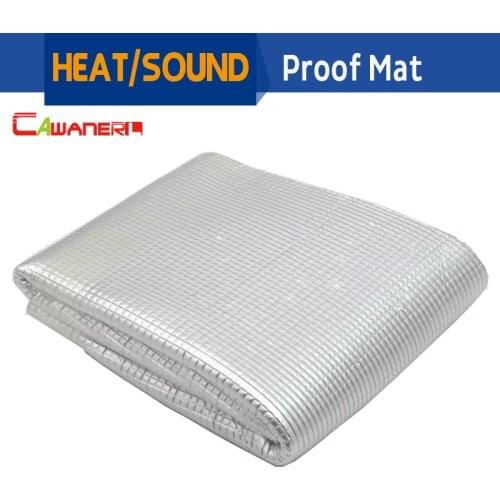 Cawanerl 80CM X 100CM Car SUV Cover Sound Resistant Heat Insulation Deadener Deadening Pad Aluminum Foil Mat Self-Adhesive