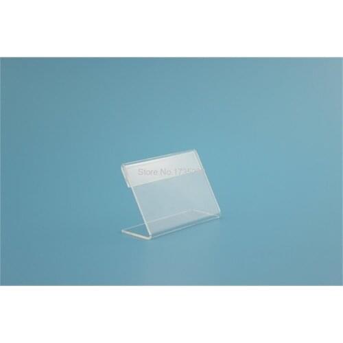 4*6CM 20 pcs Small mini L label holder acrylic label price display frame Sign Sleeve stand label tag frame name card holder