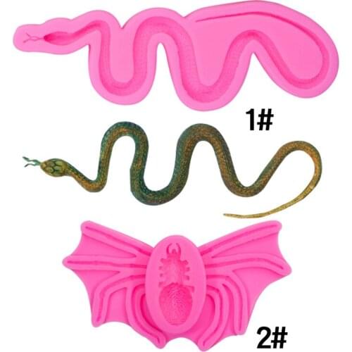 DIY Snake Spider Shape Silicone Mold Animal DIY Halloween Biscuit Cake Decoration Chocolate Fondant Mould Baking Cake Tools