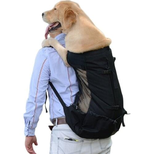 Breathable Pet Dog Carrier Bag Dogs Outdoor Adjustable Double Shoulder Travel Backpack For Retriever Bulldog Mesh Transport Box
