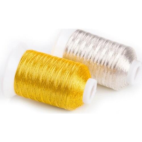 Hot selling Simthread 150D Ms type metallic embroidery thread popular silver and gold color 550Y/500M per spool free shipping