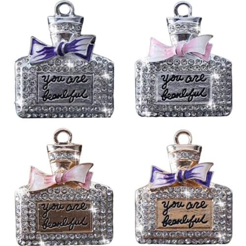 Inlay Water Drill Bowknot Perfume Bottle Car Air Conditioning Outlet Perfume Car Perfume Car Interior Accessories Car Fragrance