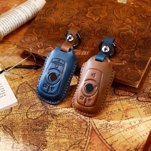 Leather Car Key Case Cover For Buick Envision Vervno GS 20T 28T Encore NEW LACROSSE Opel Astra k Accessories keychain