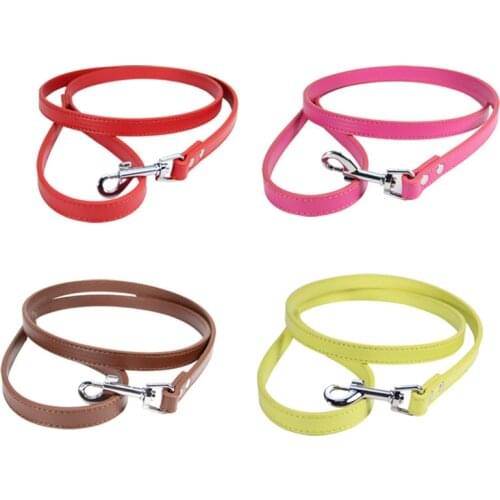 Leather Dog Leash Pet Dogs Leashes 16 Colors Solid Dog Training Leashes for Large Medium Small Dogs Lead Rope Puppy Dog Supplies