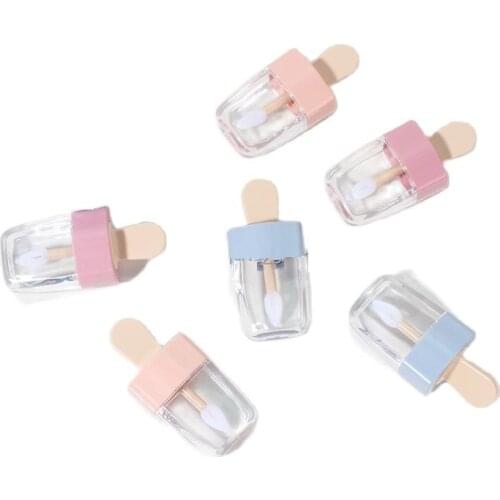 Ice Cream Lipgloss Tube 8ml Transparent Lip Glaze Tube Empty Lip Gloss Packaging Cosmetic Container Empty Lip Gloss Tube 50pcs
